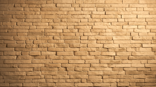 Papier peint imitant des briques en pierre beige, avec une texture naturelle et chaleureuse, créant une ambiance rustique et accueillante.