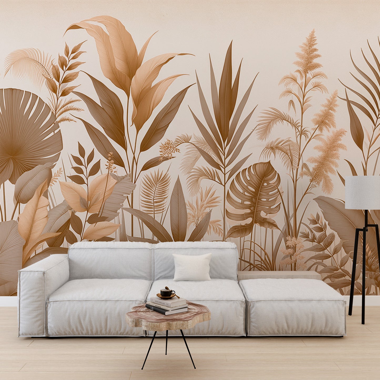 Papier peint jungle beige | Exotisme ultime