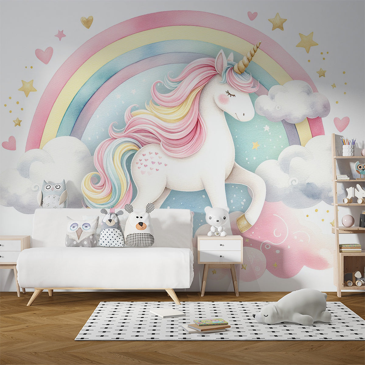 Licorne Mini Avec Arcs-en-ciel Plats | Vecteur Premium Licorne Mini Avec Arcs-en-ciel Plats | Vecteur Premium