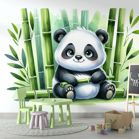 Papier peint panda | Aquarelle mignon d'un bébé panda