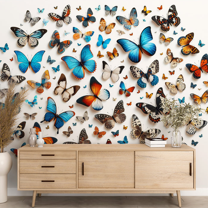 Papier peint papillon | Rond de papillons colorés