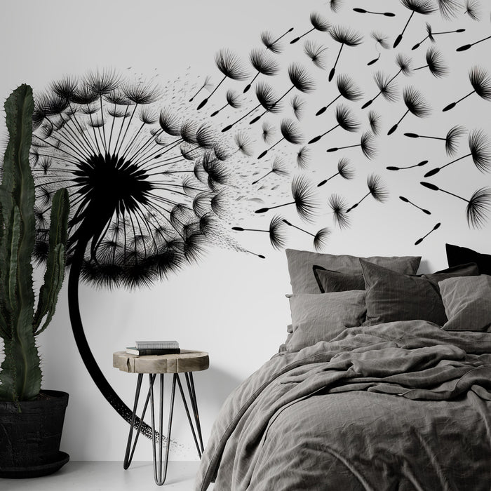 FSLEOVN Impression Murale Sur Toile Pissenlit Noir Et Blanc - Lot De 3 Pièces Sans Cadre, Décoration Moderne 30x40 Cm