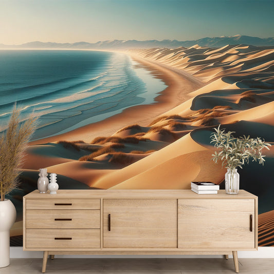 Papier peint plage | Dune, montagne et mer