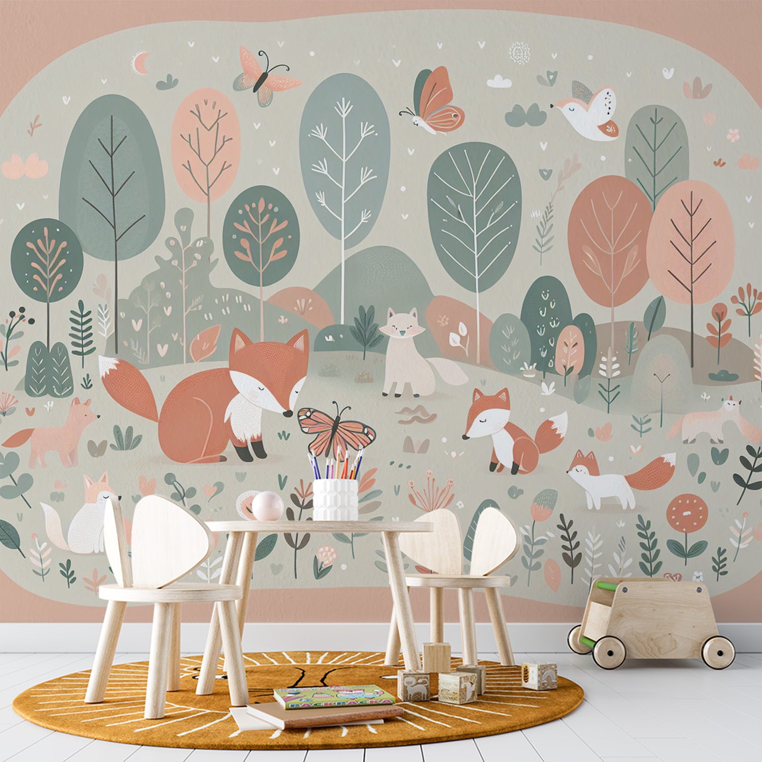 Papier peint enfant forêt aventure