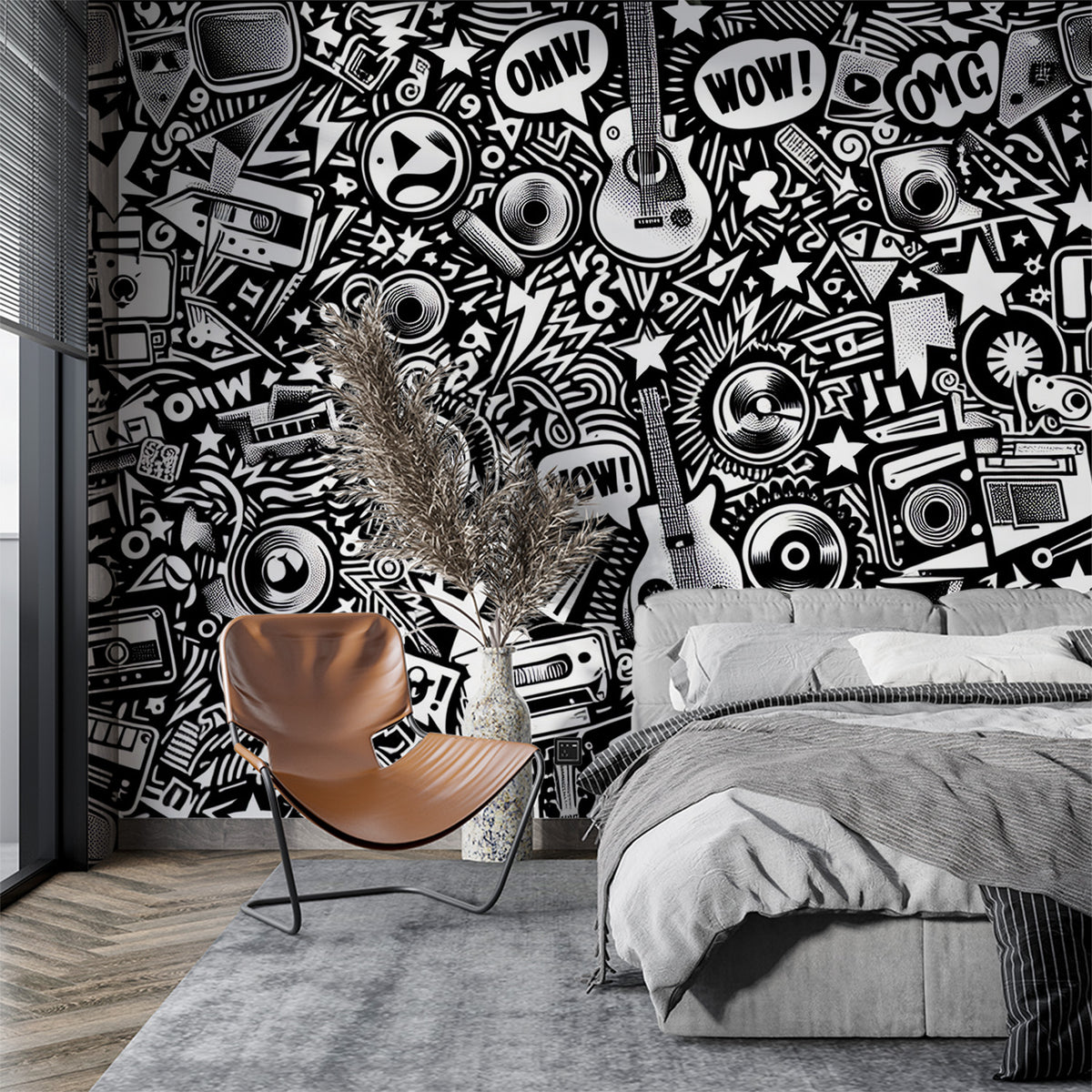 Toile Murale Chien Cocker Noir Et Blanc - 20x30 Cm - Décoration Moderne Chambre, Salon - 3