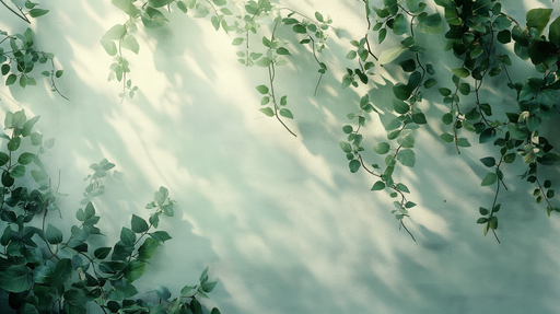 Papier peint aux motifs de feuillage délicat, dans des teintes vertes apaisantes, créant une atmosphère naturelle et sereine.