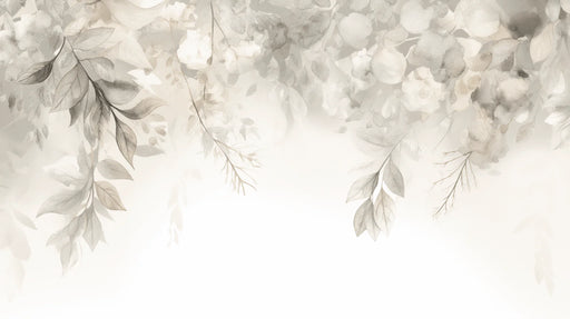 Papier peint aux motifs floraux délicats en nuances de beige et gris, créant une ambiance douce et apaisante, idéale pour une décoration élégante.