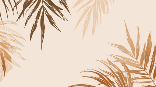 Papier peint feuillage Feuilles de palmier beige et brun