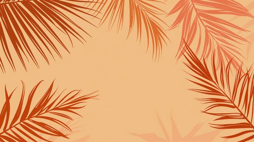 Papier peint feuillage Motif feuilles de palmiers orangées