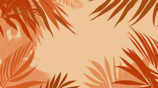 Papier peint feuillage Feuilles de palmiers terracotta et orange