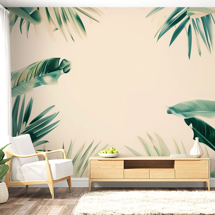 Papier peint tropical | Feuilles de bananiers vertes exotiques