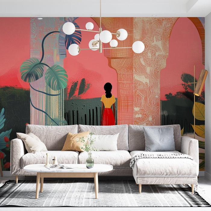 Papier peint exotique | Motifs vibrants et floraux
