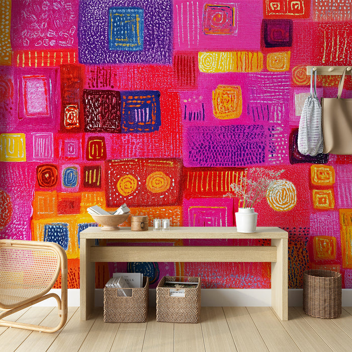 Papier peint mosaïque | Motifs abstraits multicolores