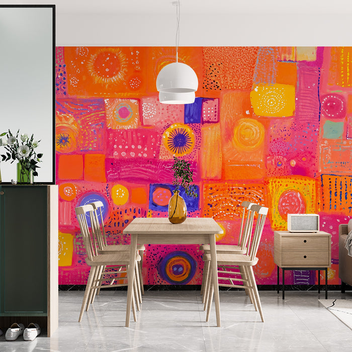 Papier peint abstrait | Multicolore et vibrant