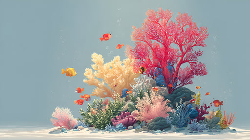 Papier peint océan Récif de corail coloré