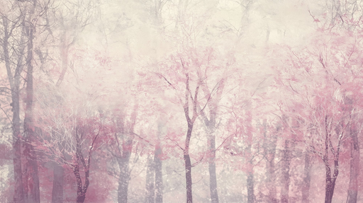 Papier peint forêt rose Design éthéré et poétique
