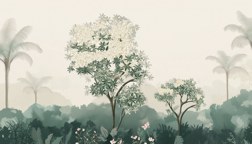 Papier peint tropical Serein et Naturel