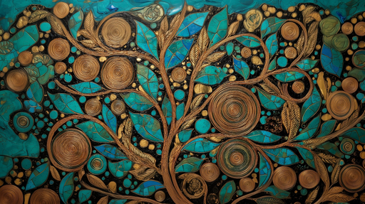 Papier peint arbre doré Design artistique et vibrant