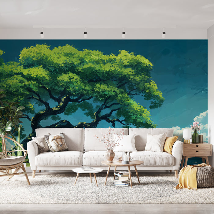 Papier peint arbre | Paysage côtier majestueux