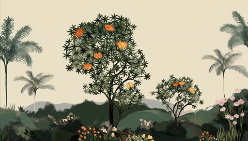 Papier peint jungle Paysage tropical luxuriant