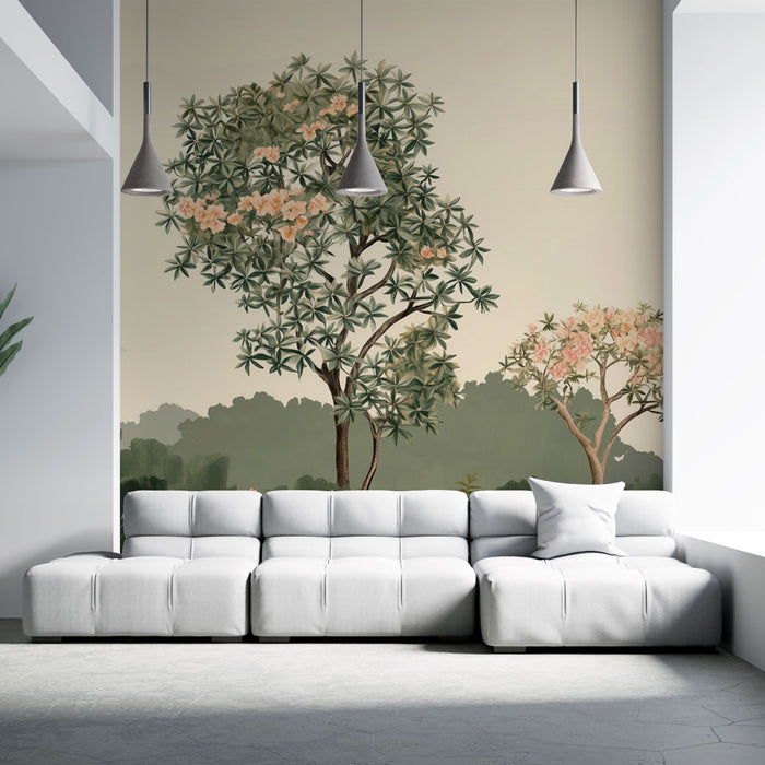 Papier peint tropical | Paysage exotique et élégant