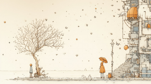 Papier peint imaginaire Scène urbaine poétique