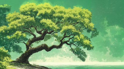 Papier peint arbre majestueux Beauté naturelle au bord de l'eau