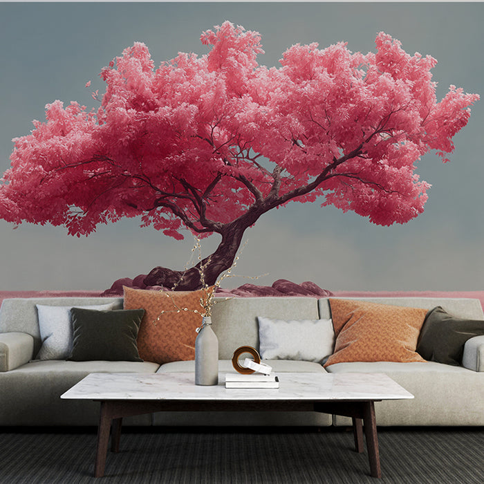 Papier peint arbre cerisier | Éclat rose