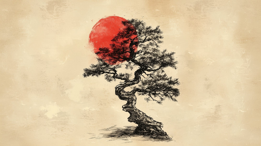 Papier peint arbre japonais Équilibre et sérénité