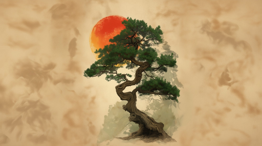 Papier peint arbre japonais Équilibre et sérénité