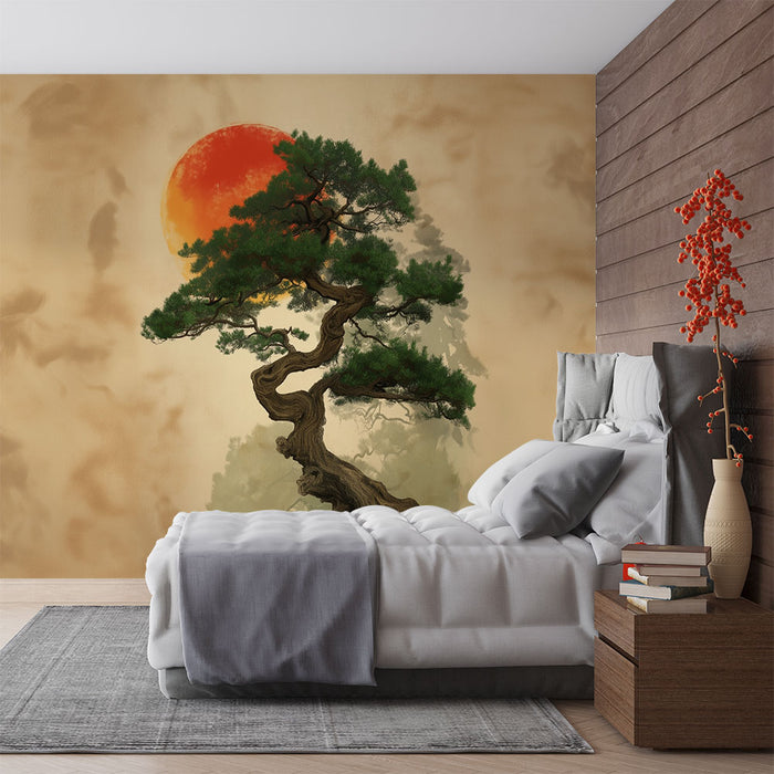 Papier peint arbre japonais | Équilibre serein