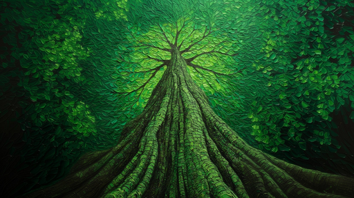 Papier peint arbre vert Nature luxuriante
