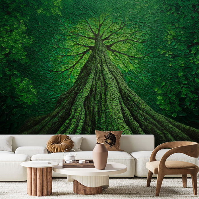 Papier peint arbre vert | Nature luxuriante