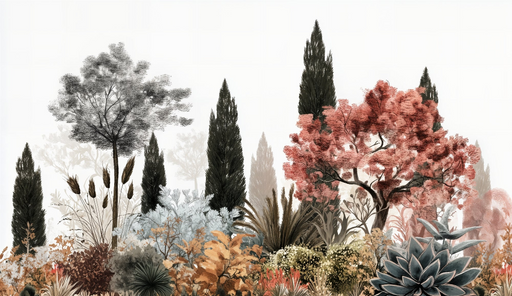 Papier peint paysage naturel Paysage d'arbres artistiques