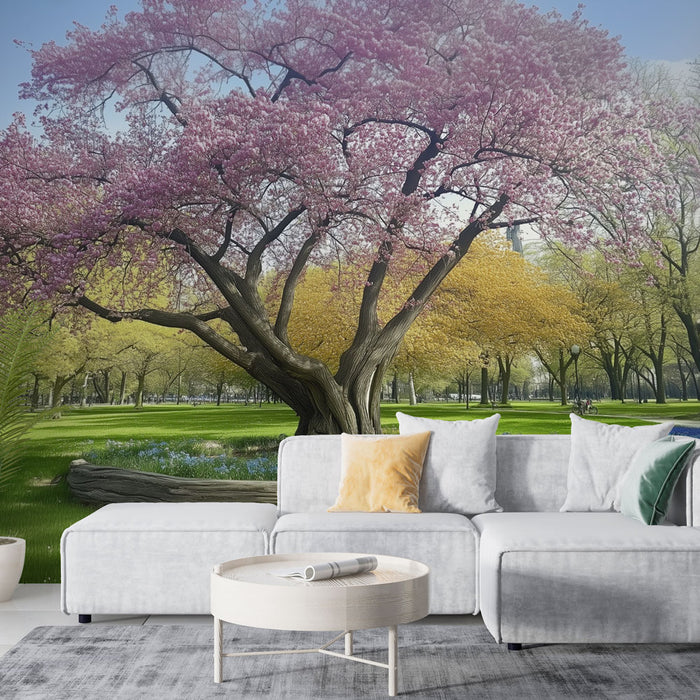 Papier peint arbre fleuri | Paysage printanier