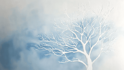 Papier peint arbre blanc Design minimaliste sur fond bleu pâle