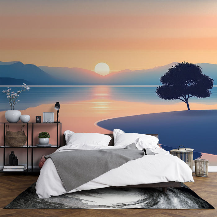 Papier peint coucher de soleil | Art Paysager Sérénité