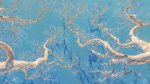 Papier peint branches Élan artistique hivernal