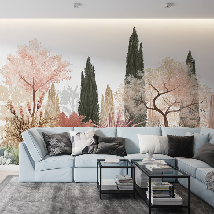 Papier peint botanique | Design végétal élégant