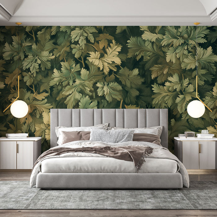 Papier peint feuillage | Vert luxuriant