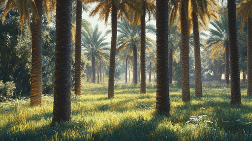 Papier peint palmeraie Nature luxuriante