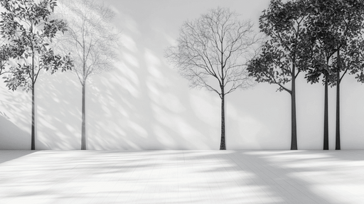 Papier peint arbres Design minimaliste en noir et blanc