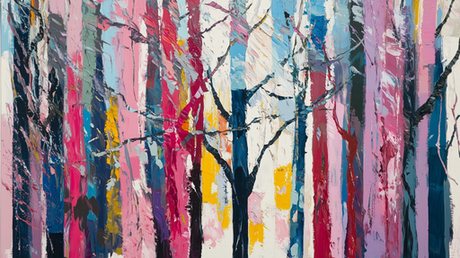 Papier peint forêt colorée Paysage abstrait
