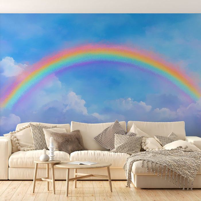 Papier peint arc-en-ciel | Paysage céleste aquarelle