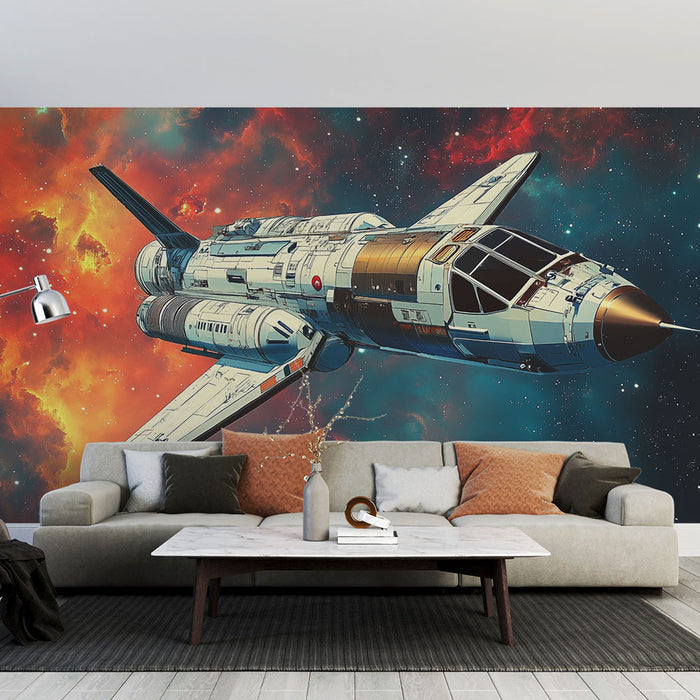 Papier peint navette spatiale | Exploration galactique