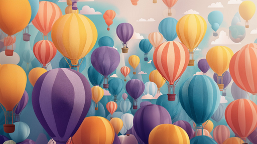 Papier peint montgolfières Évasion colorée dans le ciel
