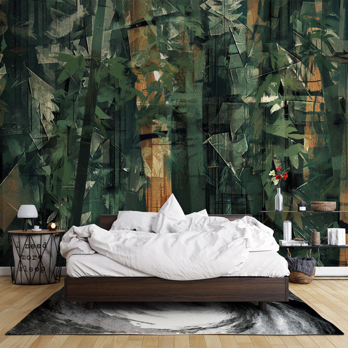 Papier peint forêt abstraite | Design moderne et artistique