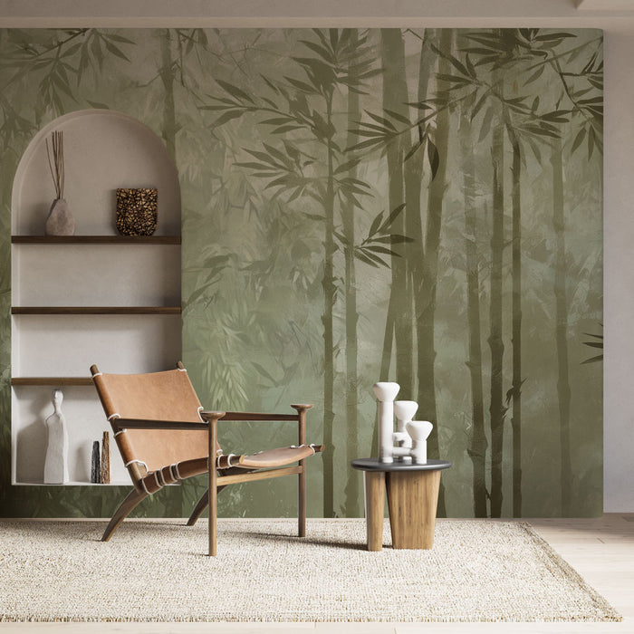 Papier peint bambou | Texture jungle verdoyante