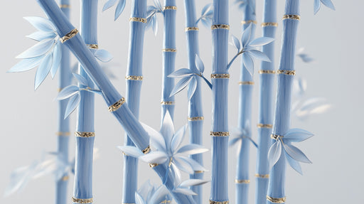 Papier peint bambou bleu Élégance asiatique et moderne