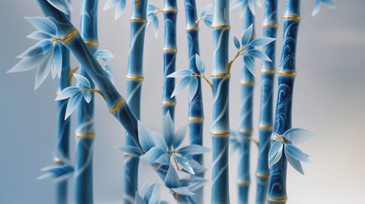 Papier peint bambou bleu Élégance et sérénité